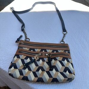 Spartina Natural Linen and Leather Bag